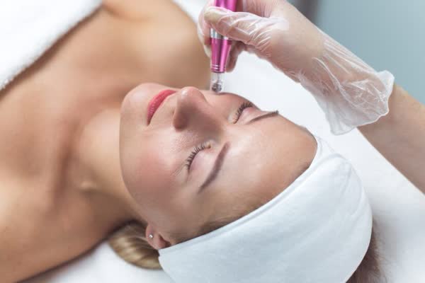 Microneedling with PRP facial treatment